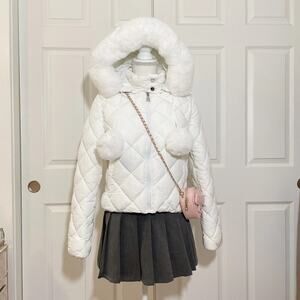 Sparkle Fairy Couture Y2K white puffer jacket